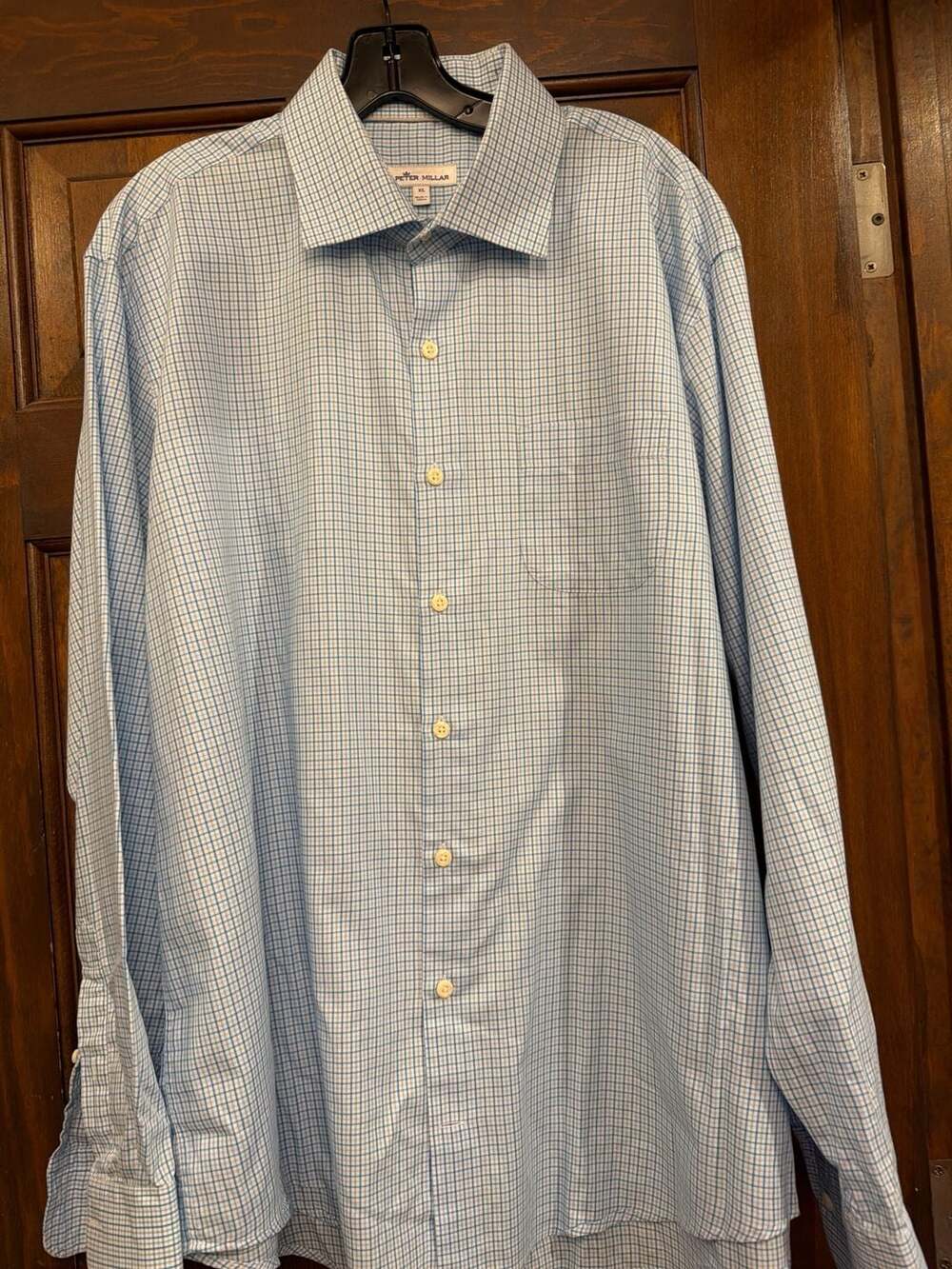 Peter Millar Crown Sport Performance Check Long Sleeve Button Down Shirt Size XL